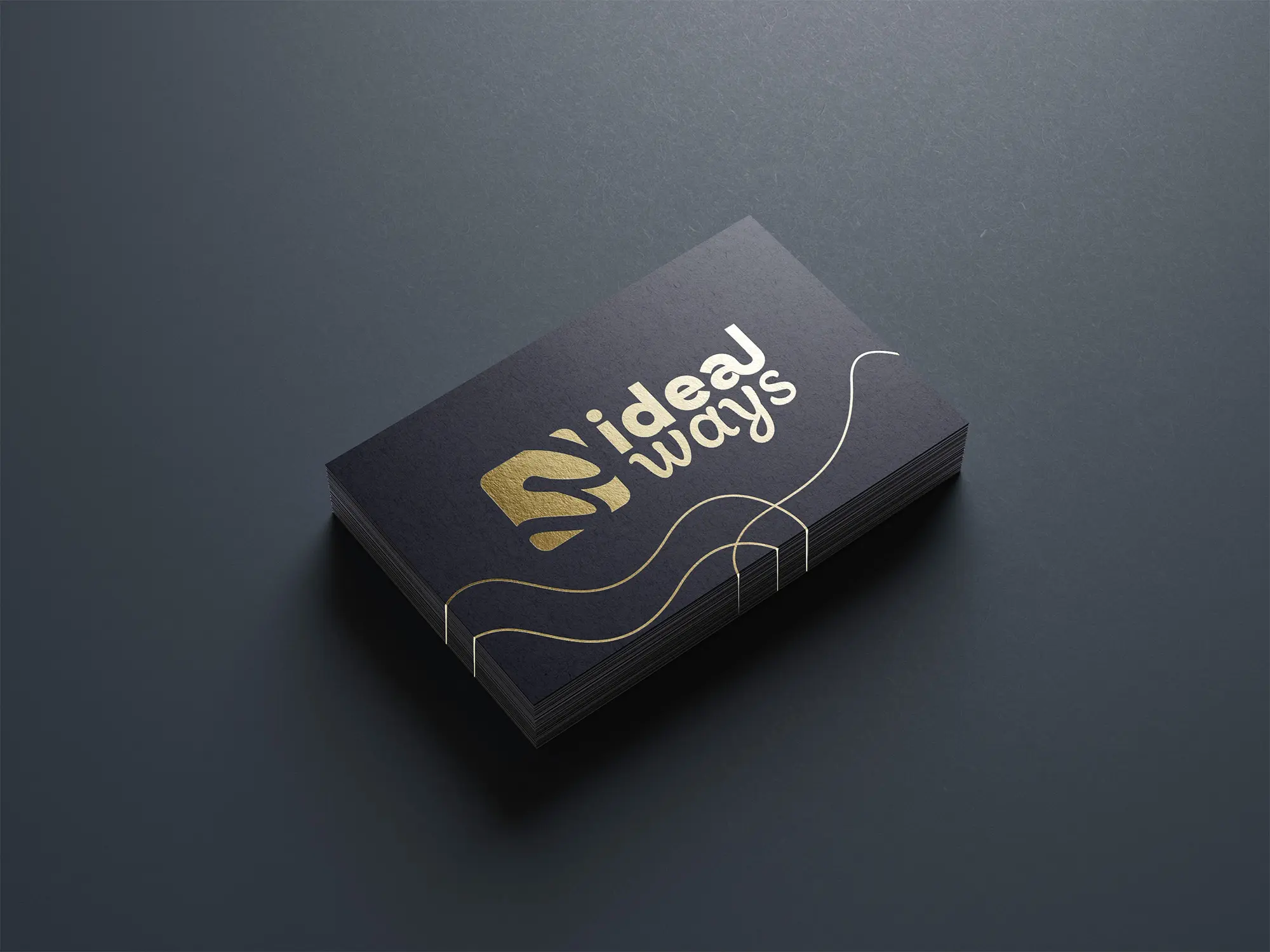 An Image of Ideal ways Foil Business cards, with its exotic golden shiny layers, mockup